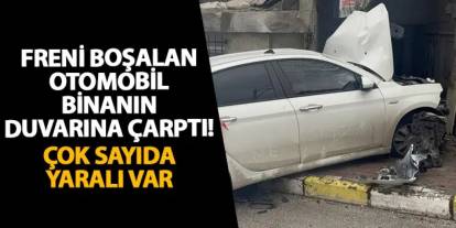 Kocaeli’nde freni boşalan otomobil binanın duvarına çarptı! Çok sayıda yaralı var