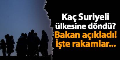 Bakan Yerlikaya açıkladı! Kaç Suriyeli ülkesine döndü?