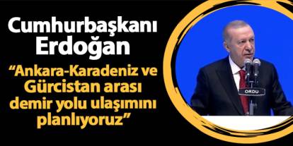 Cumhurbaşkanı Erdoğan: "Ankara-Karadeniz ve Gürcistan arası demir yolu ulaşımını planlıyoruz”