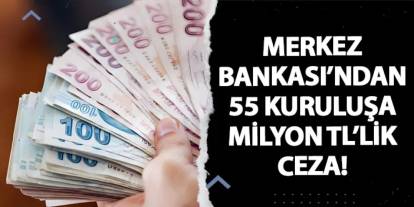 Merkez Bankası’ndan 55 kuruluşa milyon TL’lik ceza!