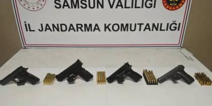 Samsun’da jandarmadan operasyon! 4 adet tabanca ele geçti