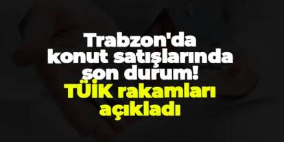 Trabzon'da konut satışlarında son durum! TÜİK rakamları açıkladı