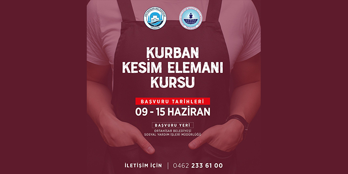 Trabzon'da kurban kesim kursu başvuruları başladı