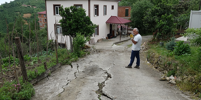 Trabzon'da toprak kaymasıyla zarar gören mahalle afet bölgesi kapsamına alındı