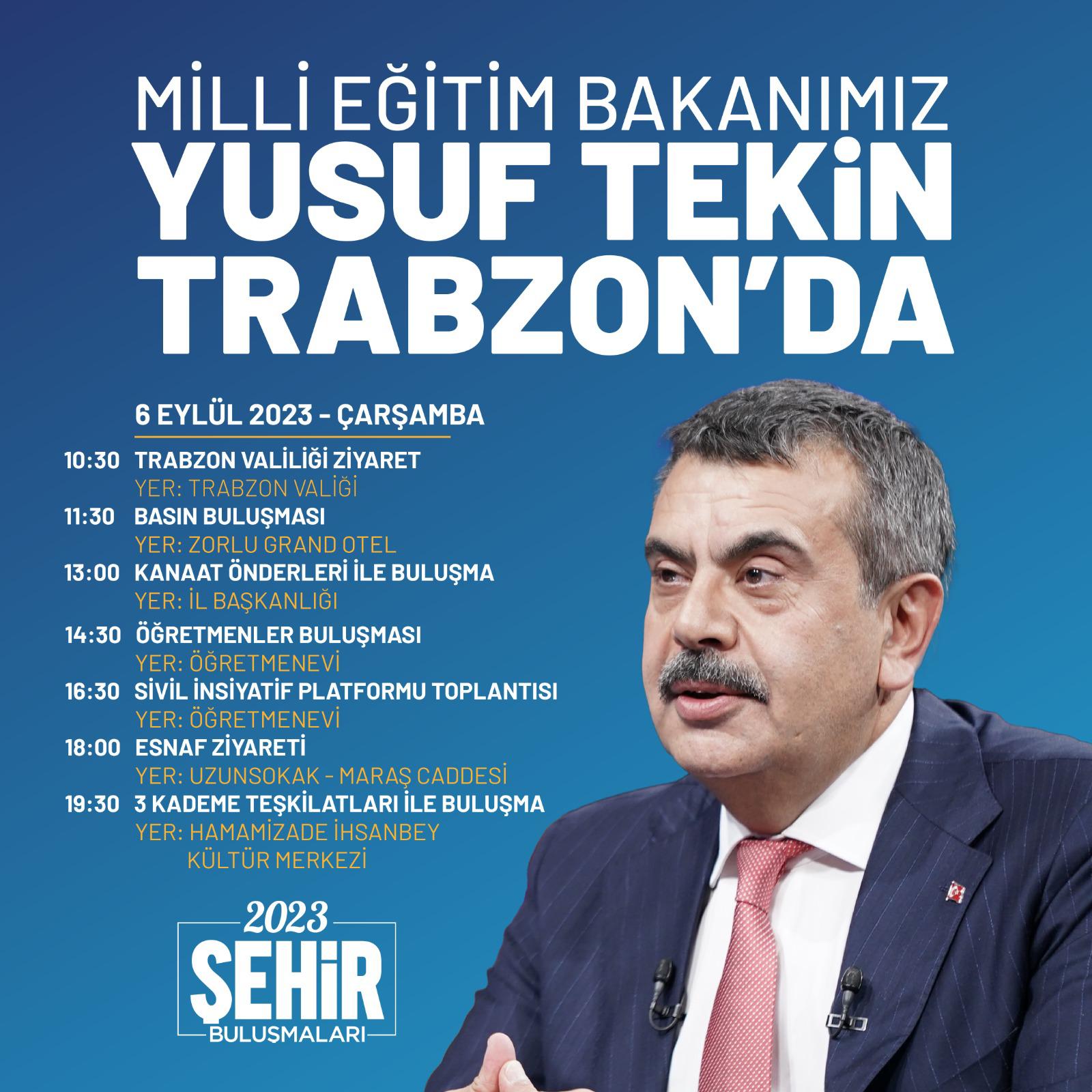 Milli Eğitim Bakanı Trabzon’a geliyor