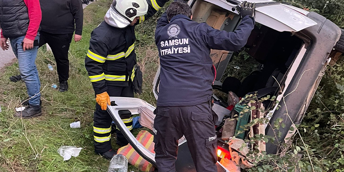 Samsun'da köpeğe çarpmamak için manevra yaptı! 3 kişi yaralandı 