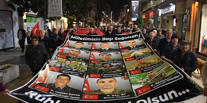 Ordu'da şehitler için yürüyüş! 