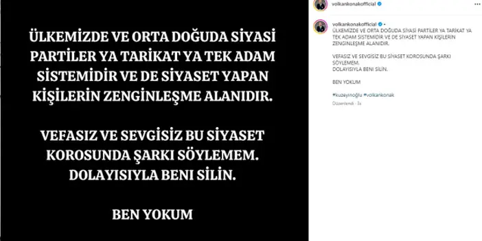 Karadenizli sanatçı müziği bıraktı, resti çekti! " Beni silin, ben yokum"