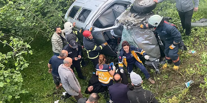 Ordu’da kontrolden çıkan araç bahçeye uçtu: 5 yaralı