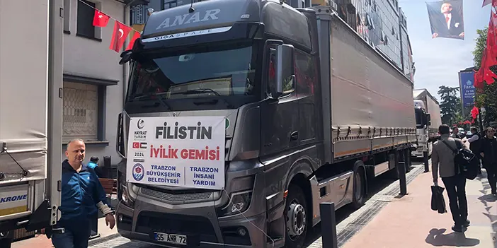 Trabzon’dan Filistin’e yardım eli! 3 tır yola çıktı