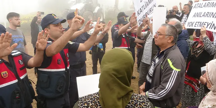 Sis Dağı'ndaki tesisleşmeyi protesto ettiler! Gergin anlar 