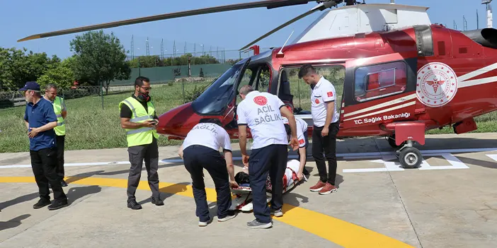 Ambulans helikopterler hamile kadın için Trabzon'a havalandı 