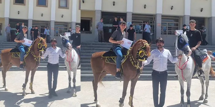 Bayburt'ta karne almaya atla gittiler 