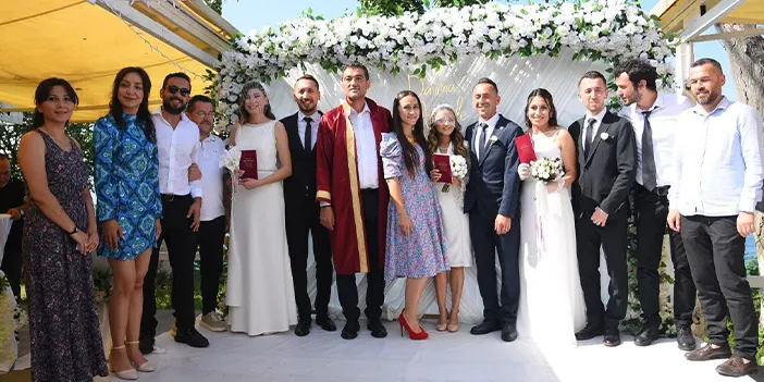 Giresun 3 erkek kardeş, aynı gün nikah masasına oturdu