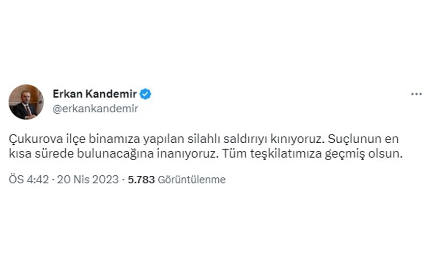 AK Parti Çukurova ilçe binasına silahlı saldırı