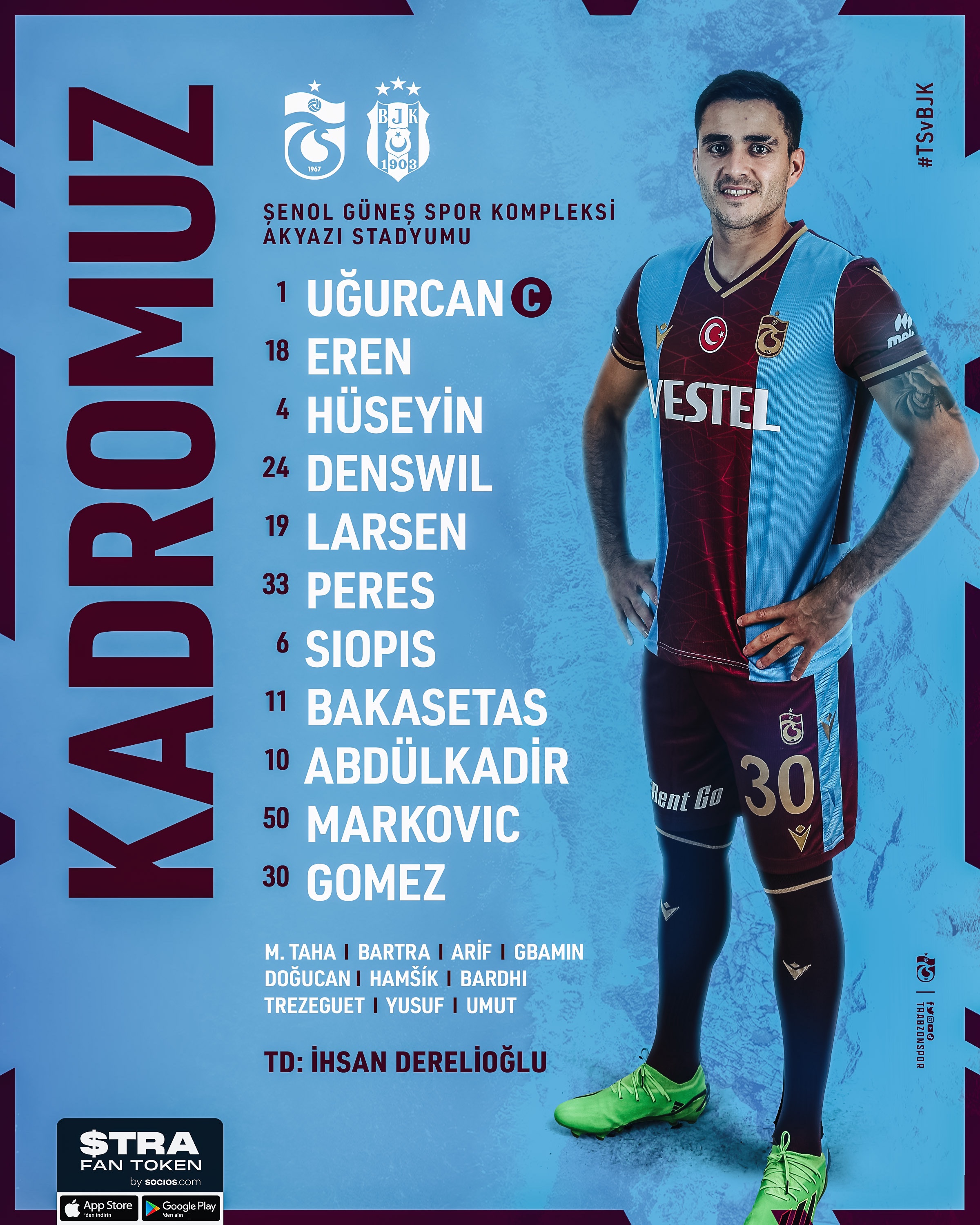 Trabzonspor’un Beşiktaş maçı ilk 11’i belli oldu!