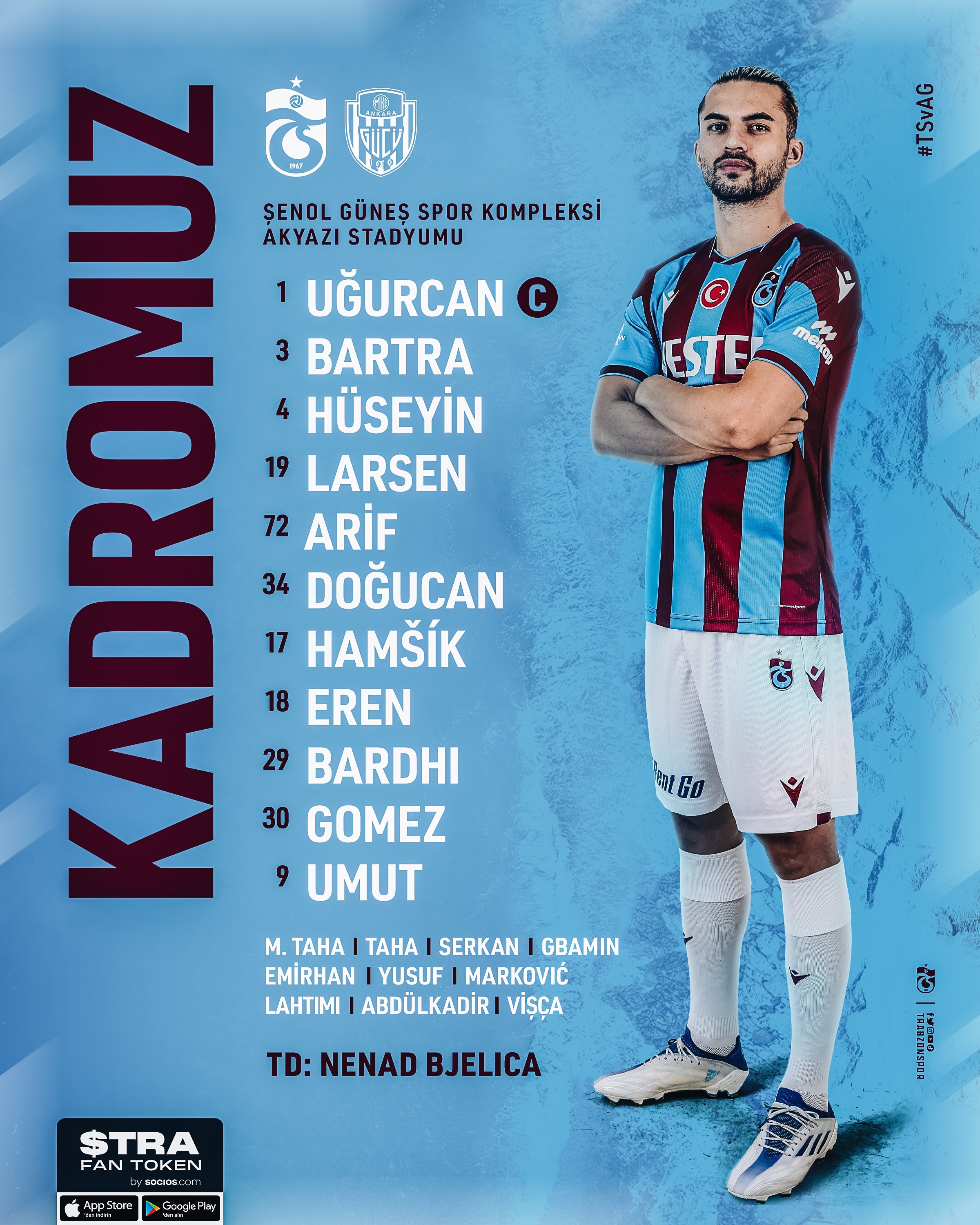 Trabzonspor’un Ankaragücü maçı ilk 11’i belli oldu