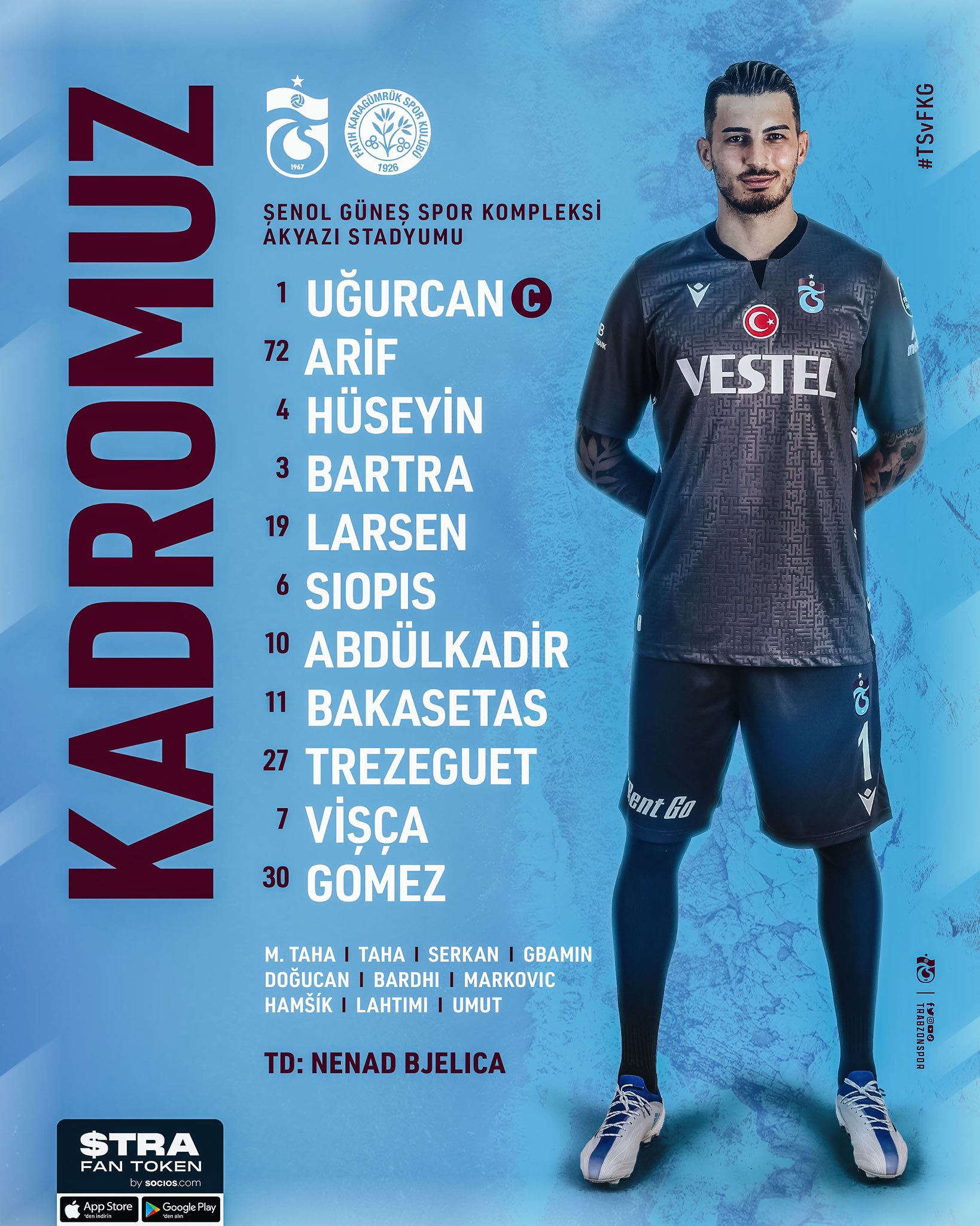 Trabzonspor’un Fatih Karagümrük maçı ilk 11’i belli oldu